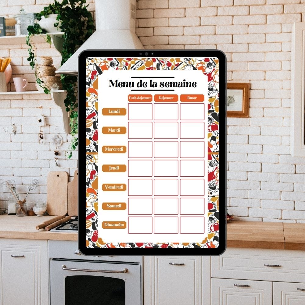 Menu de la semaine à imprimer – Image 2