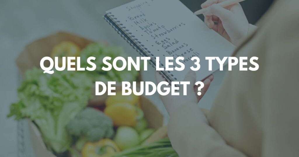 Quels sont les 3 types de budget ?